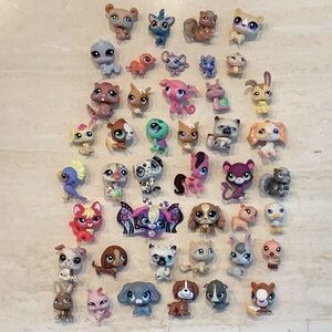 Littlest Pet Shop LPS Toys Cat Dog Toy Lot Of 40 Figurines Figures Assorted